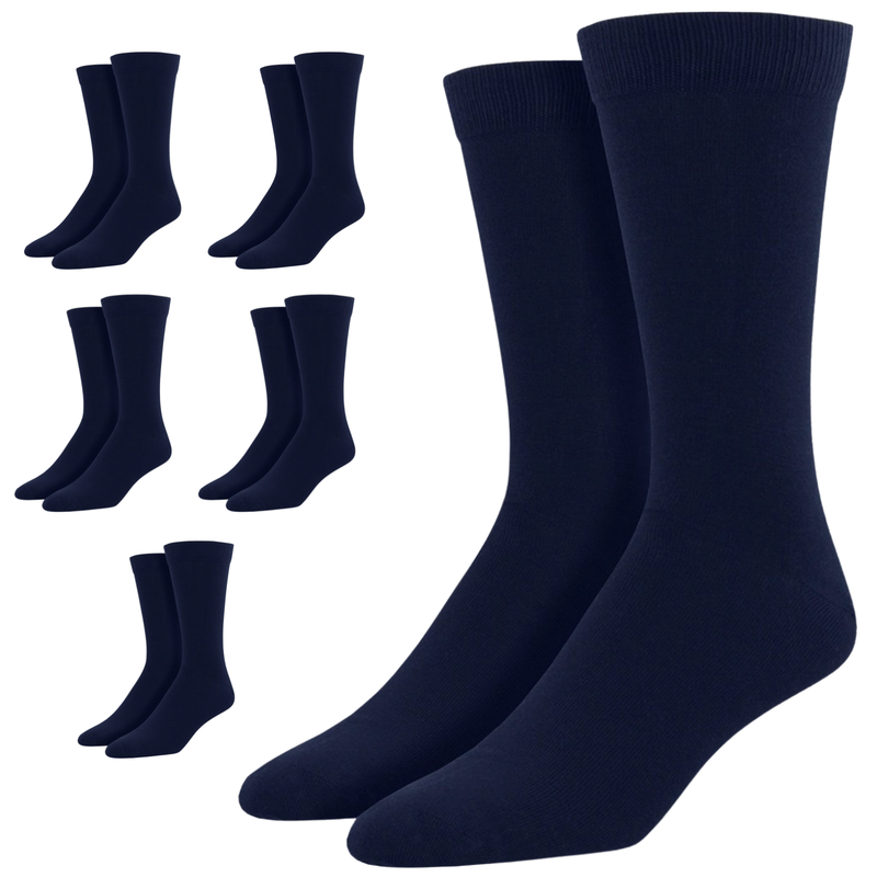 Load image into Gallery viewer, 6 Pairs Bamboo Derived Loose Top Socks Diabetic Comfort Circulation - Navy-0
