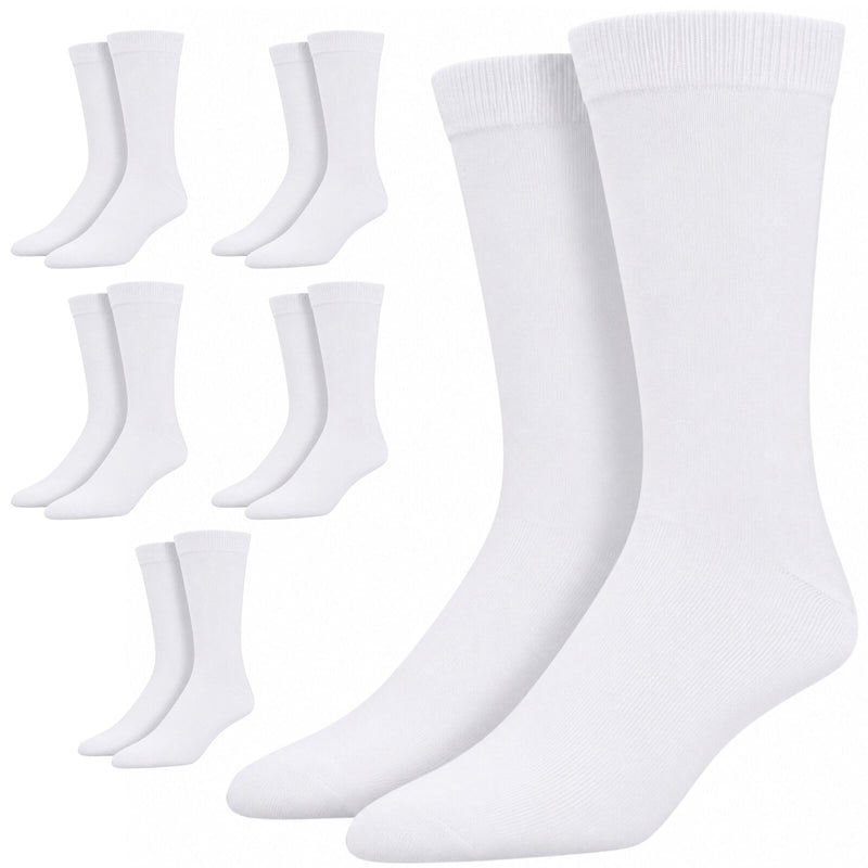 Load image into Gallery viewer, 6 Pairs Bamboo Derived Loose Top Socks Diabetic Comfort Circulation - White-0
