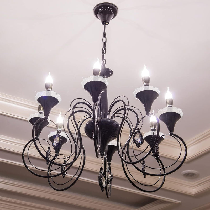 Load image into Gallery viewer, 2x 120mm Crystal Chandelier Bobeche Lamp Chandelier Part w/ Gold Pins (30mm Hole)-4
