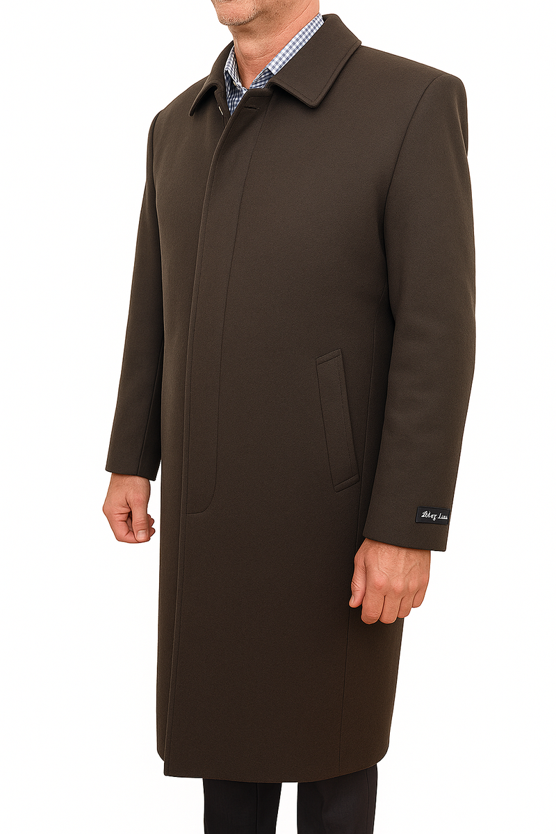 Load image into Gallery viewer, Bossini Lapel Trench Coat Jacket Winter Overcoat w/ Cashmere - Brown-1
