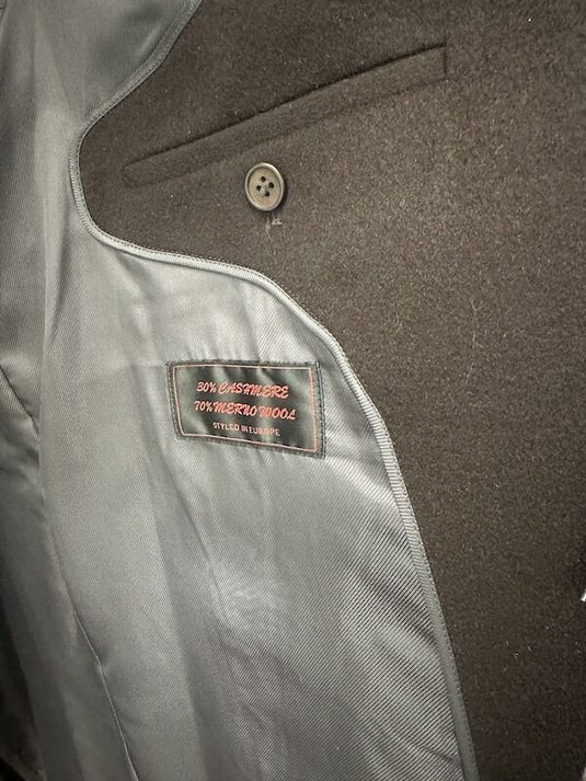 Bossini Lapel Trench Coat Jacket Winter Overcoat w/ Cashmere - Brown-4