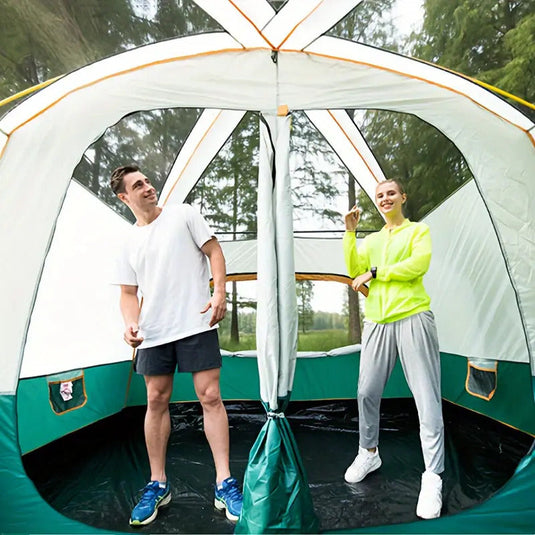 Tasman 3-5 Person Tent Camping Hiking Festival Pop Up Sleeping - Green-3