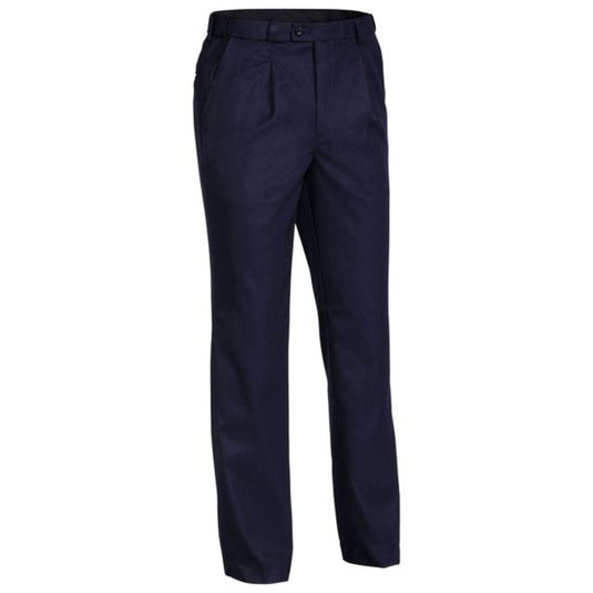 Mens Permanent Press Trousers Pants - Navy-0