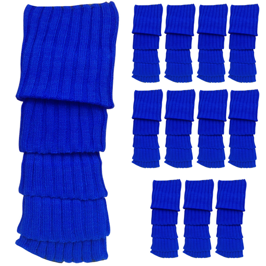 12x LEG WARMERS Knitted Womens Costume Neon Dance Party Knit 80s BULK - Blue-1
