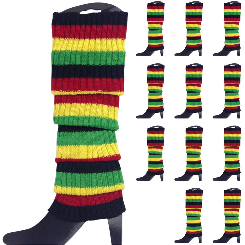 Load image into Gallery viewer, 12x LEG WARMERS Knitted Womens Costume Neon Dance Party Knit 80s BULK - Indigenous Colours-0
