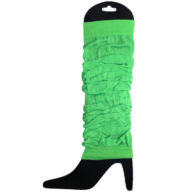 Load image into Gallery viewer, 12 LEG WARMERS Knitted Womens Neon Party Knit Ankle Fluro Dance Costume 80s BULK - Fluro Green-2
