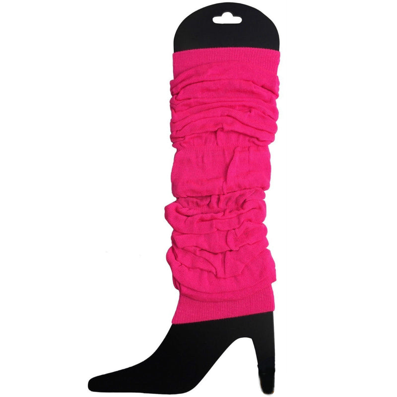 Load image into Gallery viewer, 12 LEG WARMERS Knitted Womens Neon Party Knit Ankle Fluro Dance Costume 80s BULK - Fluro Hot Pink-2
