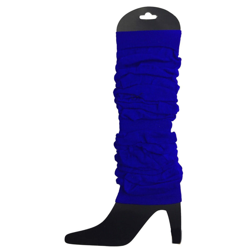 Load image into Gallery viewer, 12 LEG WARMERS Knitted Womens Neon Party Knit Ankle Fluro Dance Costume 80s BULK - Royal Blue-2
