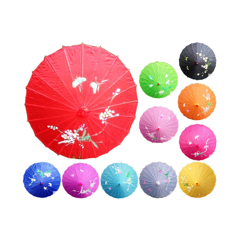 Load image into Gallery viewer, 12x PARASOL UMBRELLA Chinese Japanese Bamboo Flower Pattern 80cm Large BULK-5
