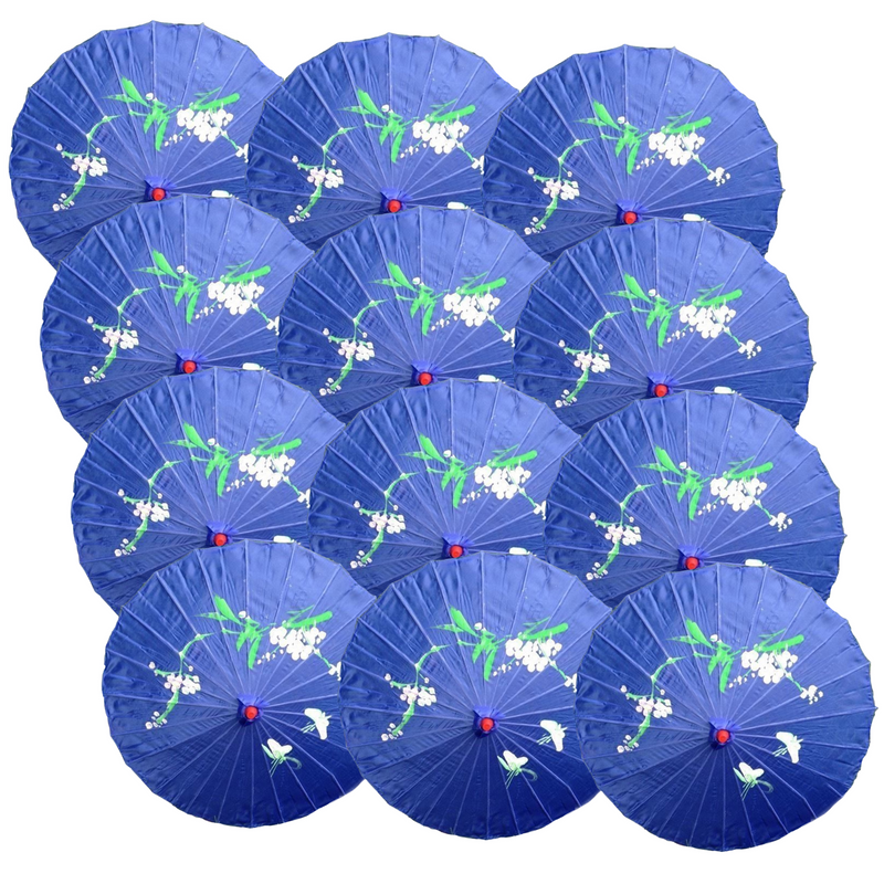 Load image into Gallery viewer, 12x PARASOL UMBRELLA Chinese Japanese Bamboo Flower Pattern 80cm Large BULK-7
