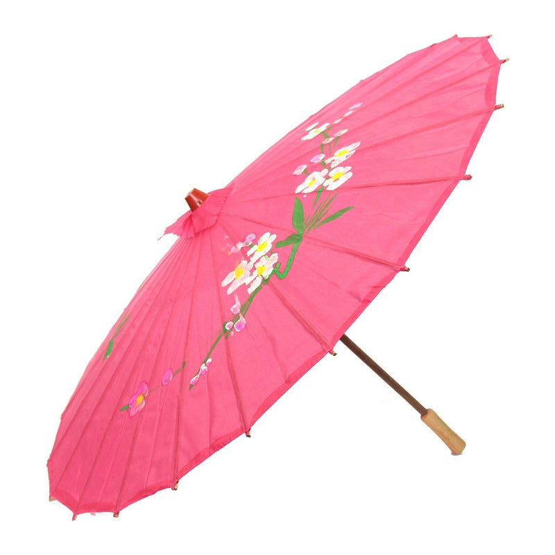 Load image into Gallery viewer, 12x PARASOL UMBRELLA Chinese Japanese Bamboo Flower Pattern 80cm Large BULK - Hot Pink-2
