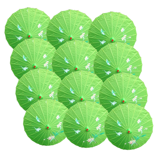 12x PARASOL UMBRELLA Chinese Japanese Bamboo Flower Pattern 80cm Large BULK-9