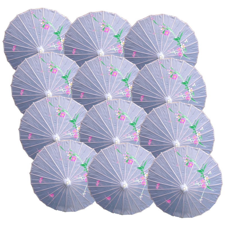 Load image into Gallery viewer, 12x PARASOL UMBRELLA Chinese Japanese Bamboo Flower Pattern 80cm Large BULK-14
