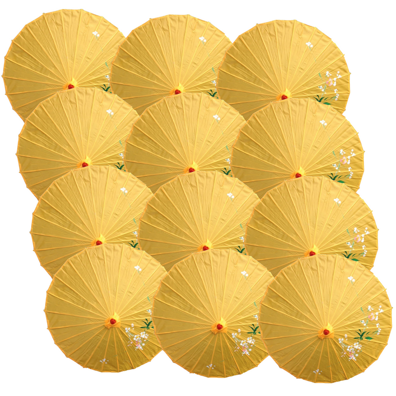 Load image into Gallery viewer, 12x PARASOL UMBRELLA Chinese Japanese Bamboo Flower Pattern 80cm Large BULK-4
