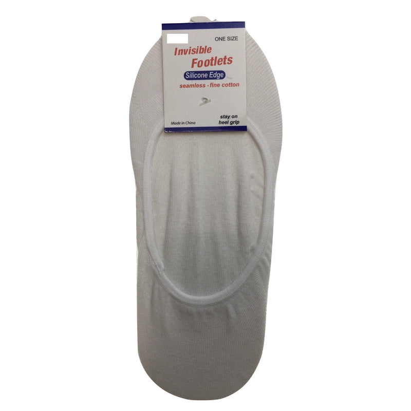 Load image into Gallery viewer, 1x NO SHOW COTTON SOCKS Non Slip Heel Grip Low Cut Invisible Footlet Seamless - White-1
