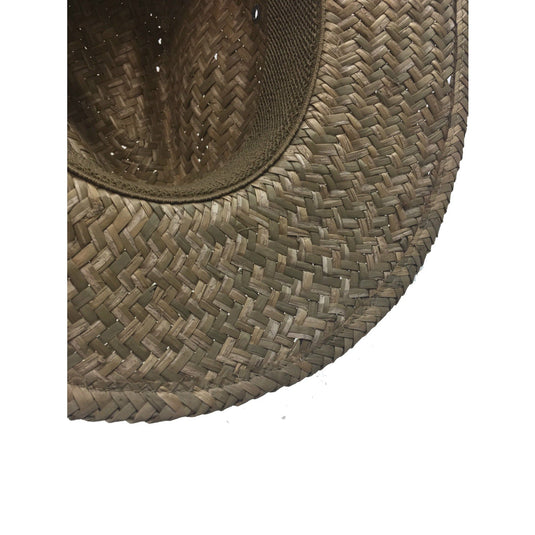 Natural BROAD WEAVE SEAGRASS SAFARI STRAW PANAMA HAT FEDORA Sun Summer Cap 2096-3