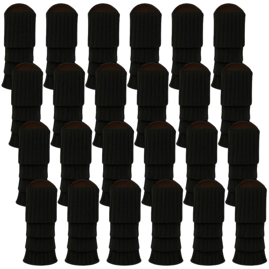 24x Womens Leg Warmers Disco Winter Knit Dance Party Crochet Legging Socks Costume - Black-2