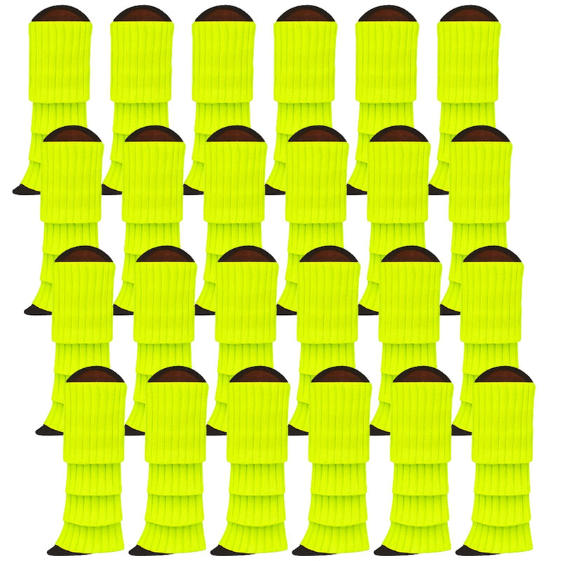 Load image into Gallery viewer, 24x Womens Leg Warmers Disco Winter Knit Dance Party Crochet Legging Socks Costume - Fluro Yellow-0
