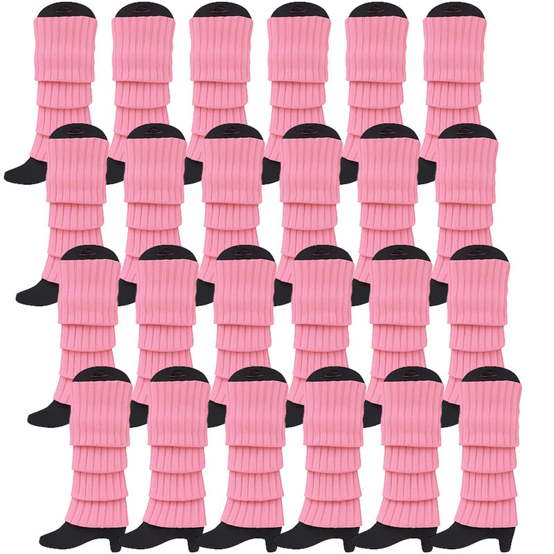 Load image into Gallery viewer, 24x Womens Leg Warmers Disco Winter Knit Dance Party Crochet Legging Socks Costume - Light Pink-1
