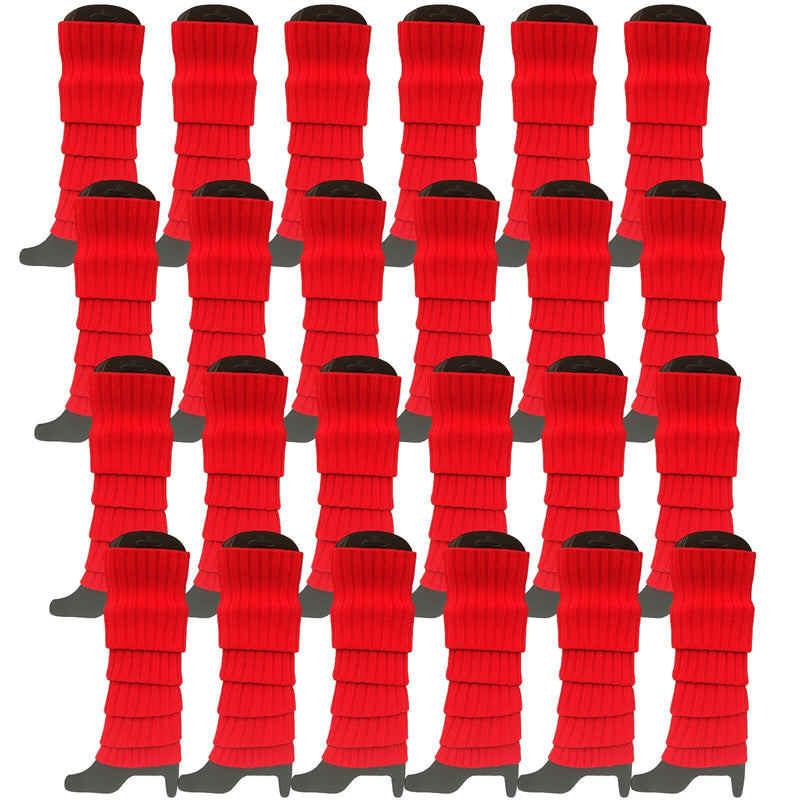 Load image into Gallery viewer, 24x Womens Leg Warmers Disco Winter Knit Dance Party Crochet Legging Socks Costume - Red-2
