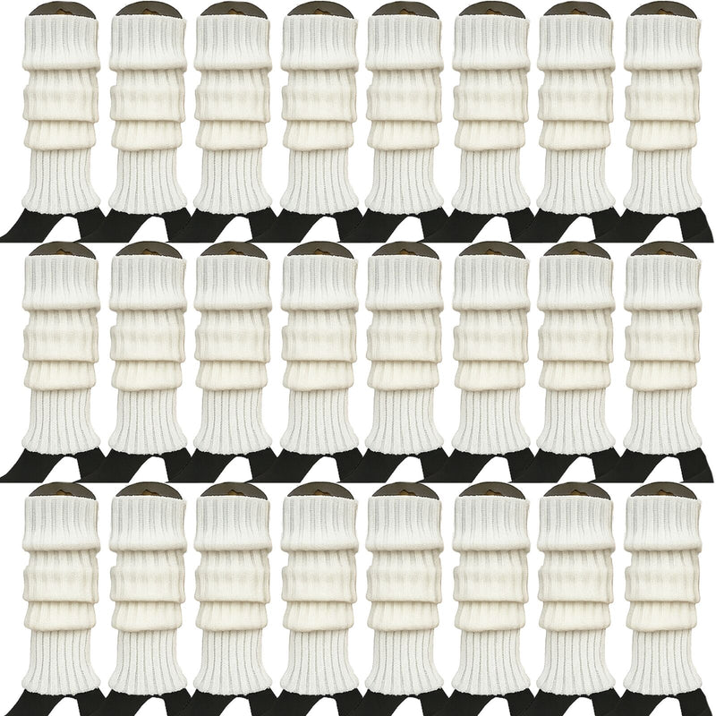 Load image into Gallery viewer, 24x Womens Leg Warmers Disco Winter Knit Dance Party Crochet Legging Socks Costume - White-2
