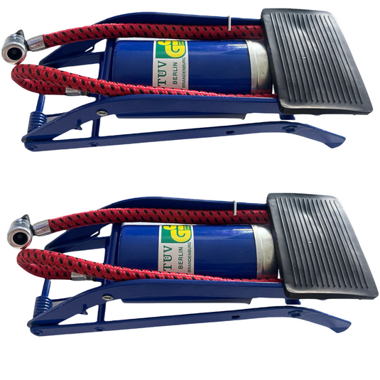 2x HIGH PRESSURE FOOT PUMP Ball Bicycle Motorbike Car Tire Inflator Tyre Air-4