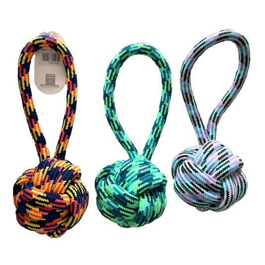 Nunbell Large Pet Toy Rope Knotted Ball - Assorted Colours-0