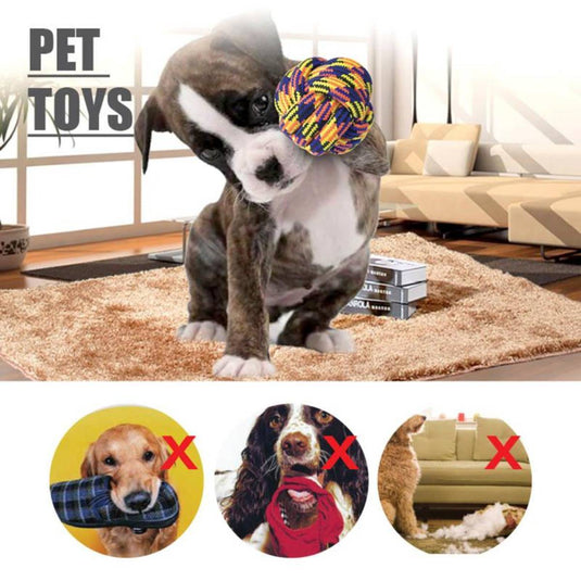 Nunbell Large Pet Toy Rope Knotted Ball - Assorted Colours-4