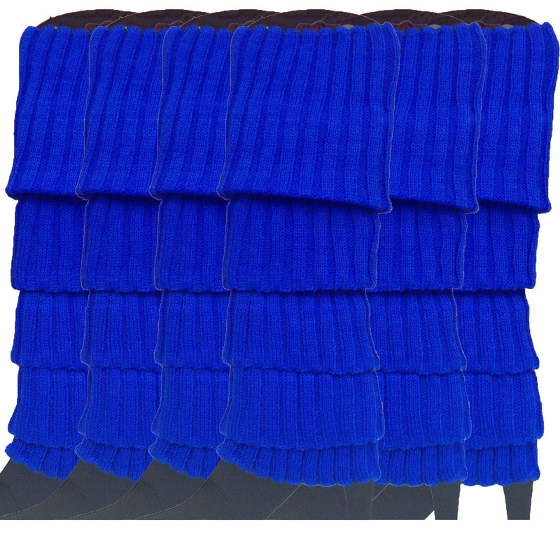 Load image into Gallery viewer, 6x Womens Leg Warmers Disco Winter Knit Dance Party Crochet Legging Socks Costume - Blue-0
