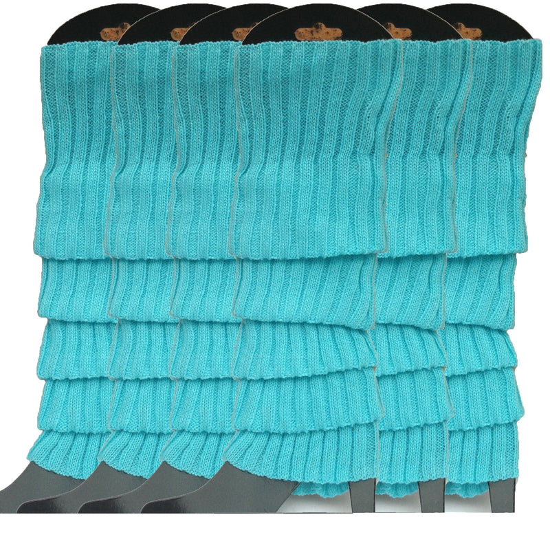 Load image into Gallery viewer, 6x Womens Leg Warmers Disco Winter Knit Dance Party Crochet Legging Socks Costume - Sky Blue-1
