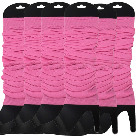6x LEG WARMERS Knitted Womens Neon Party Knit Ankle Fluro Dance Costume 80s BULK - Light Pink-0