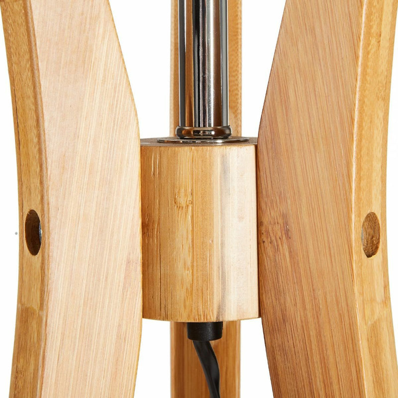 Load image into Gallery viewer, LARGE BAMBOO TRIPOD FLOOR LAMP Linen Shade Modern Light Vintage Wooden Scandi-3
