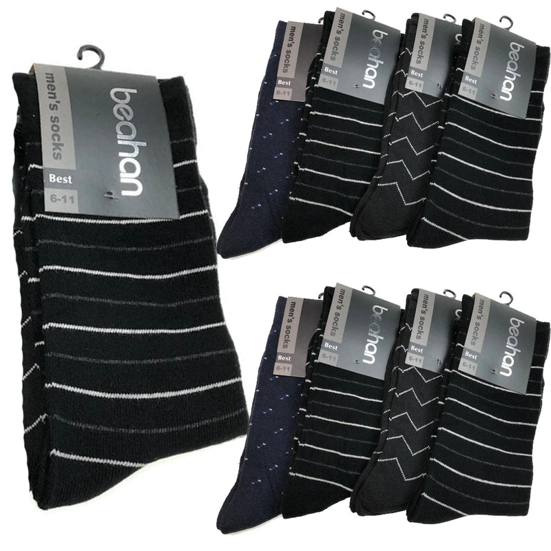 Load image into Gallery viewer, 9 Pairs COTTON BUSINESS SOCKS Mens Dress Crew Plain Work Casual  BULK-4
