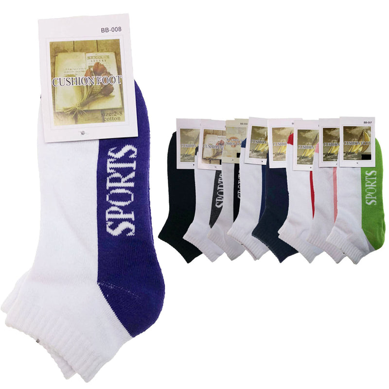 Load image into Gallery viewer, 9x COTTON ANKLE SOCKS Sport Cushion Foot Low Cut Running - Assorted Colours Bulk-1
