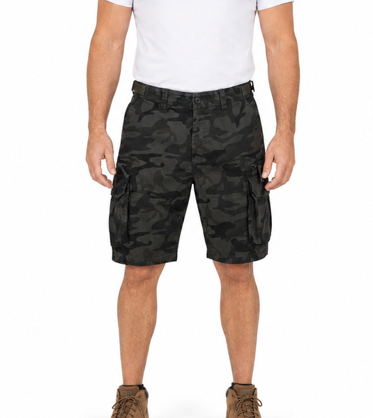Deluxe Heavy Duty CARGO SHORTS 100% COTTON Drill Summer Work Adjustable in Camouflage-1