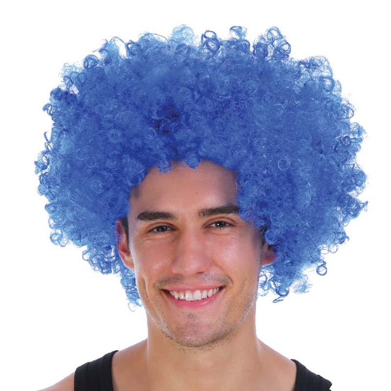 Load image into Gallery viewer, Mens DELUXE AFRO WIG Curly Hair Costume Party Fancy Disco 70s 80s Dress Up - Blue-0
