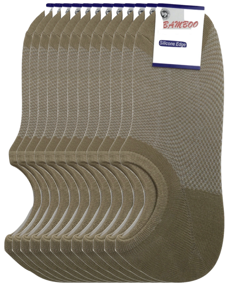 Load image into Gallery viewer, 12x Pairs No Show Bamboo Socks Non-Slip Heel Grip Low Cut Invisible Footlet New-2
