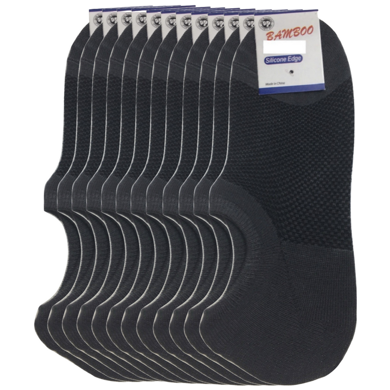 Load image into Gallery viewer, 12x Pairs No Show Bamboo Socks Non-Slip Heel Grip Low Cut Invisible Footlet New-8
