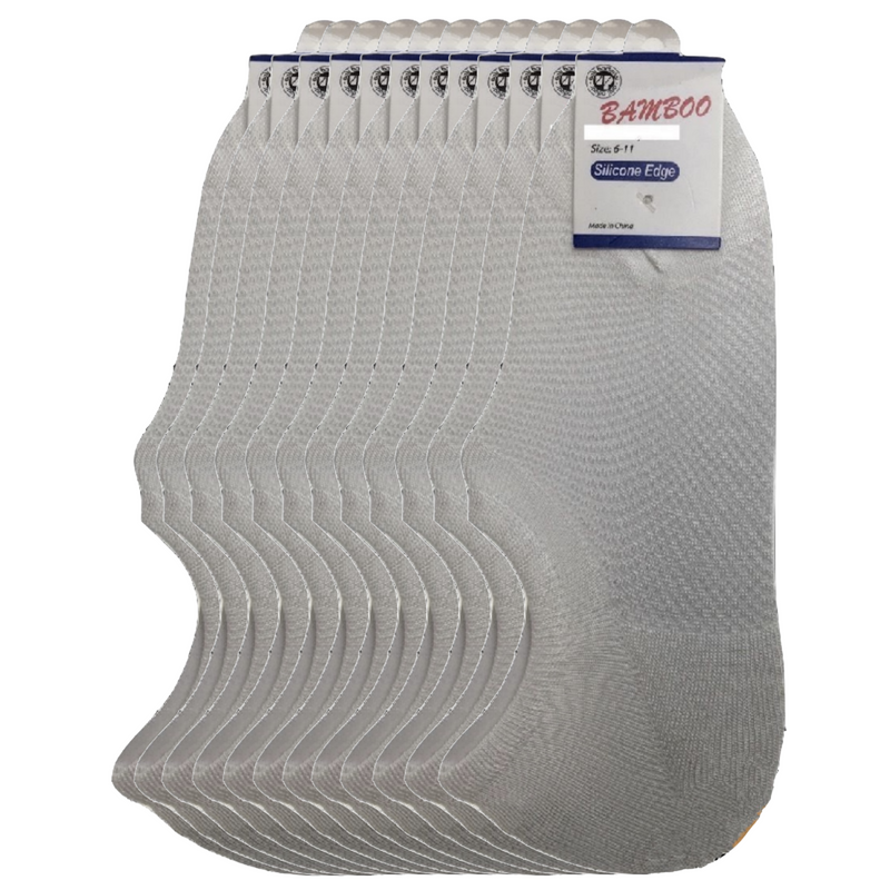 Load image into Gallery viewer, 12x Pairs No Show Bamboo Socks Non-Slip Heel Grip Low Cut Invisible Footlet New-11
