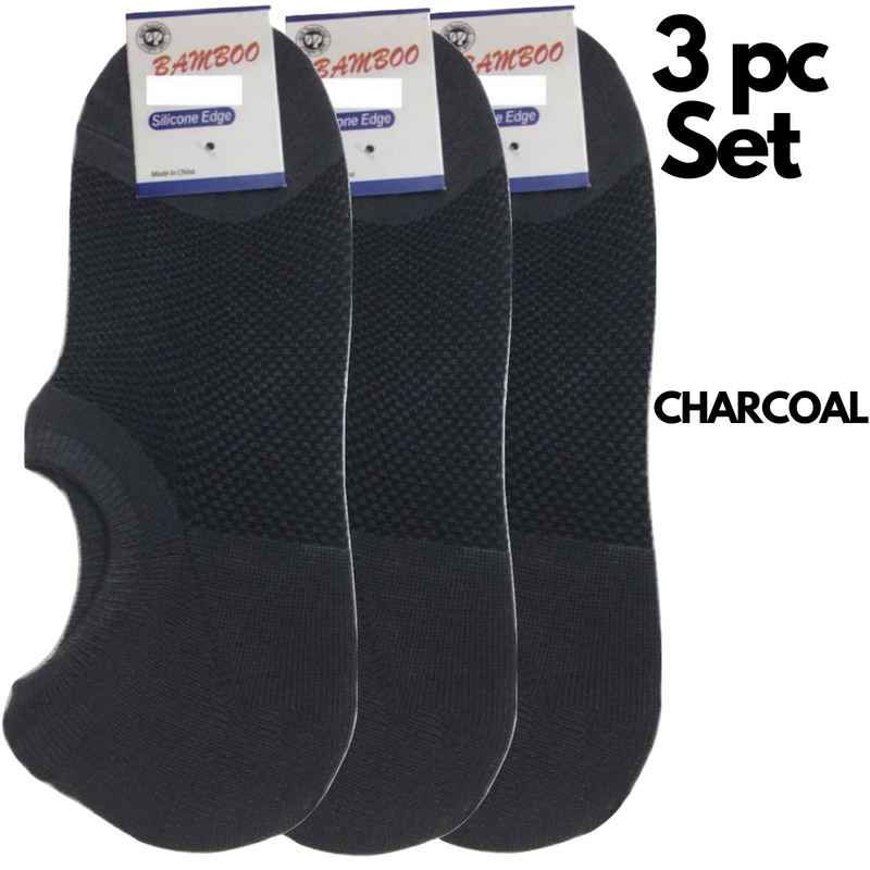 Load image into Gallery viewer, 3x Pairs No Show Bamboo Socks Non-Slip Heel Grip Low Cut Invisible Footlet New-3
