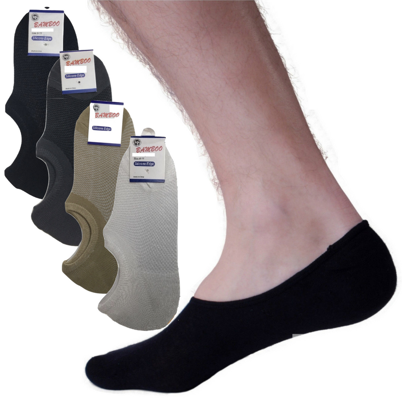 Load image into Gallery viewer, 3x Pairs No Show Bamboo Socks Non-Slip Heel Grip Low Cut Invisible Footlet New-0
