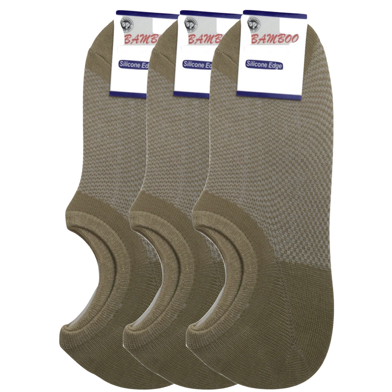 Load image into Gallery viewer, 3x Pairs No Show Bamboo Socks Non-Slip Heel Grip Low Cut Invisible Footlet New-6
