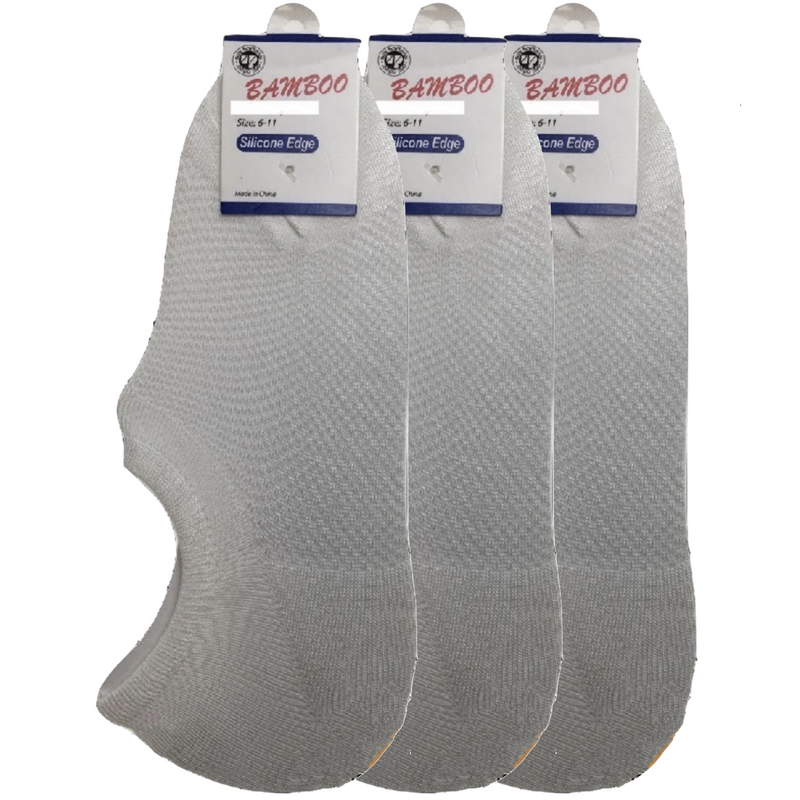 Load image into Gallery viewer, 3x Pairs No Show Bamboo Socks Non-Slip Heel Grip Low Cut Invisible Footlet New-14
