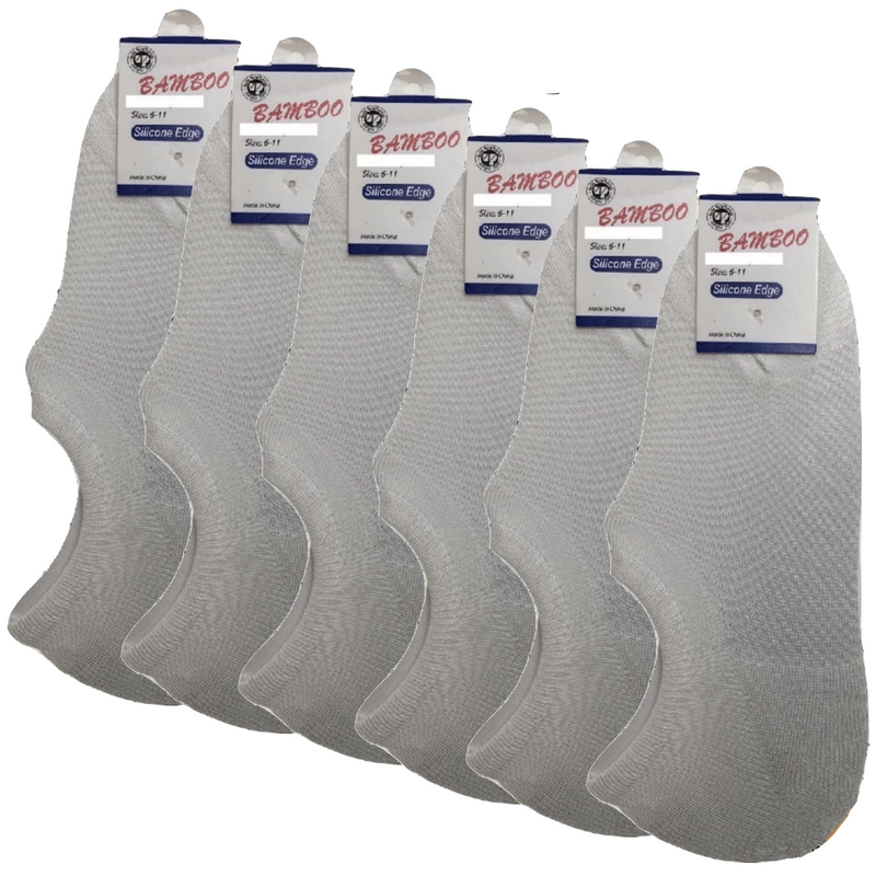 Load image into Gallery viewer, 6x Pairs No Show Bamboo Socks Non-Slip Heel Grip Low Cut Invisible Footlet New-14
