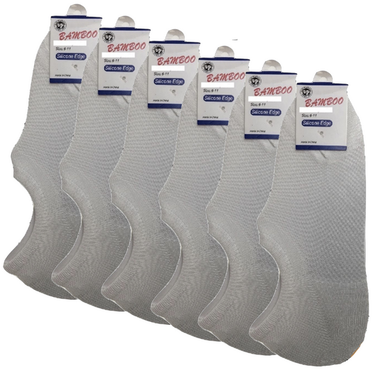 6x Pairs No Show Bamboo Socks Non-Slip Heel Grip Low Cut Invisible Footlet New-14