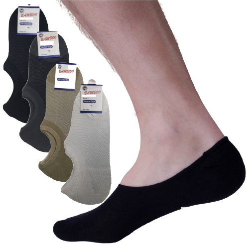9x Pairs No Show Bamboo Socks Non-Slip Heel Grip Low Cut Invisible Footlet New-0
