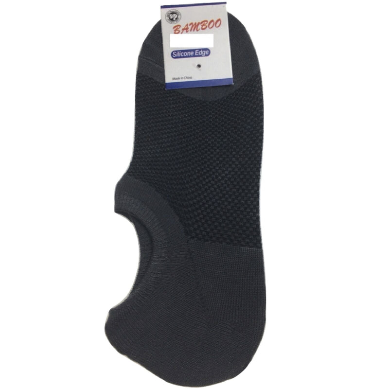 Load image into Gallery viewer, 1 Pair NO SHOW BAMBOO SOCKS Non Slip Heel Grip Low Cut Invisible Footlet - Charcoal-1
