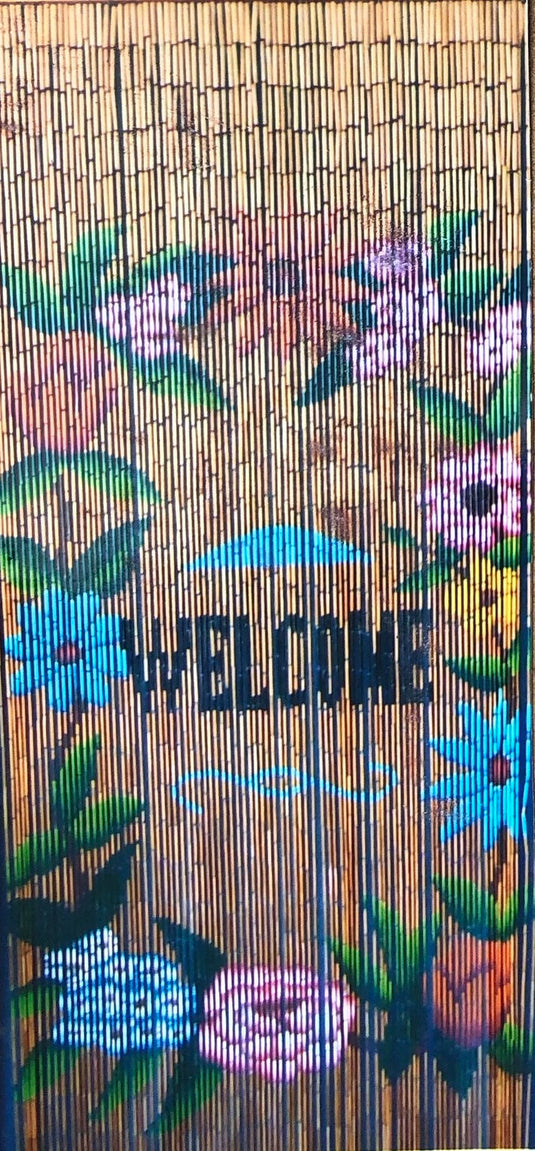 Deluxe Bamboo Door Curtain WELCOME Divider Wall Art 90cm x 200cm-0