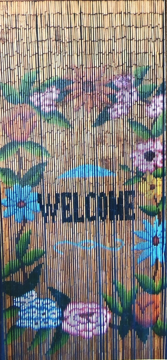 Deluxe Bamboo Door Curtain WELCOME Divider Wall Art 90cm x 200cm-1