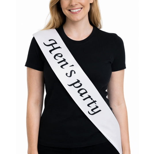 Party Sash Bride Birthday Hen Night Girls Womens Celebration Sash - White-1